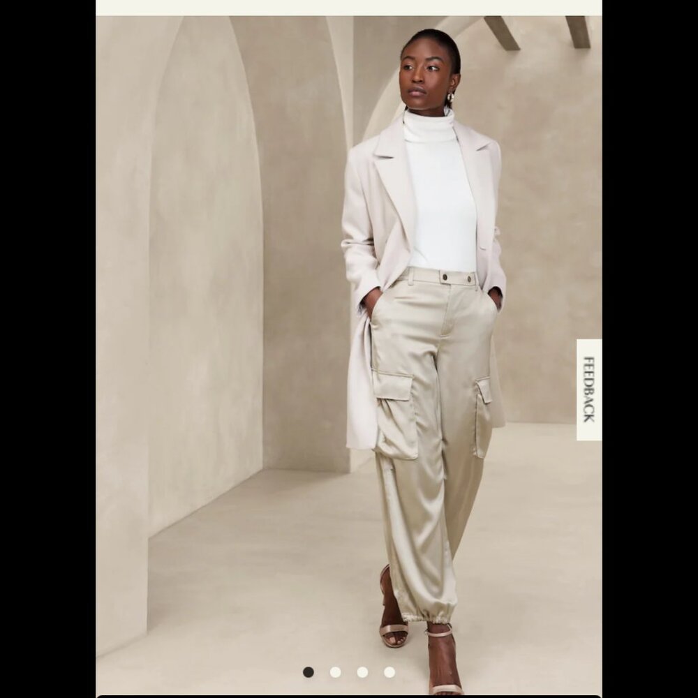 Banana Republic Women's Satin effect Cargo Pants petite 0 Xs